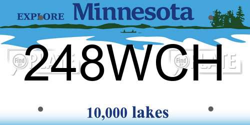 248WCH Minnesota License Plate