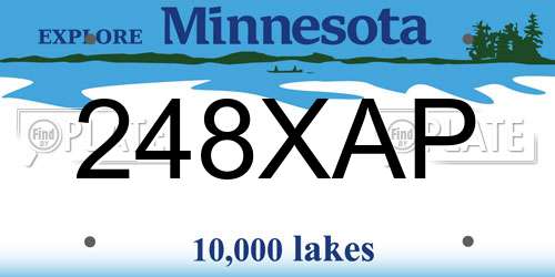 248XAP Minnesota License Plate