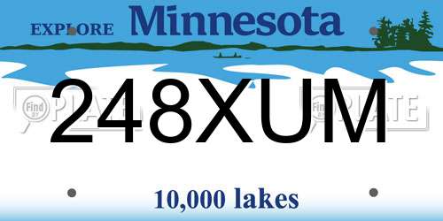 248XUM Minnesota License Plate