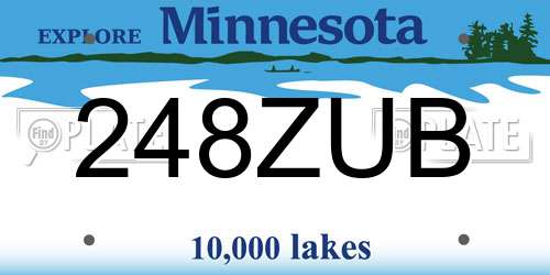 248ZUB Minnesota License Plate