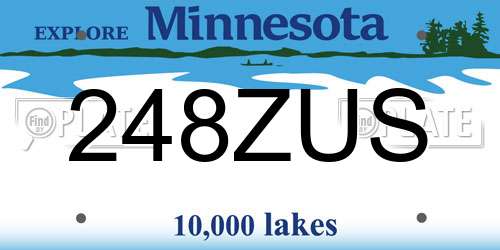 248ZUS Minnesota License Plate