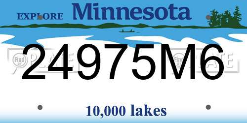 24975M6 Minnesota License Plate
