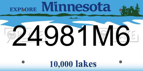 24981M6 Minnesota License Plate