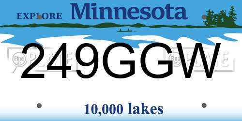 249GGW Minnesota License Plate