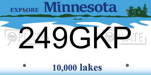 249GKP Minnesota License Plate