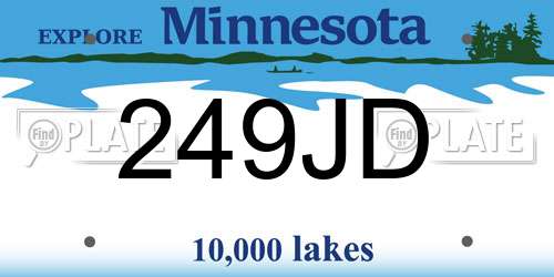 249JD Minnesota License Plate