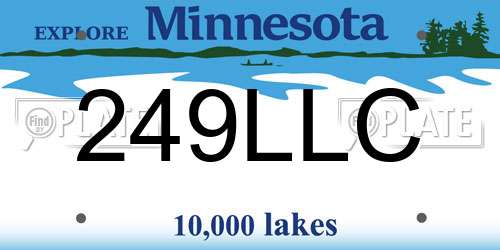 249LLC Minnesota License Plate