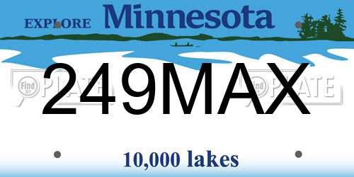 249MAX Minnesota License Plate
