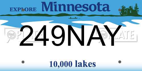 249NAY Minnesota License Plate