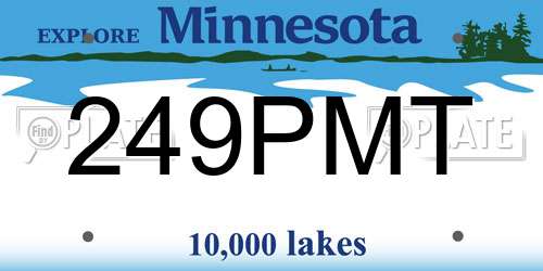 249PMT Minnesota License Plate
