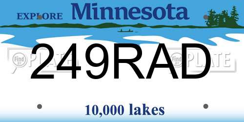 249RAD Minnesota License Plate