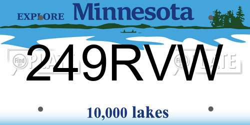 249RVW Minnesota License Plate