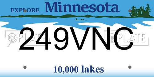 249VNC Minnesota License Plate