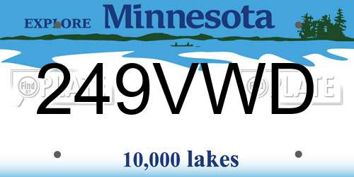 249VWD Minnesota License Plate
