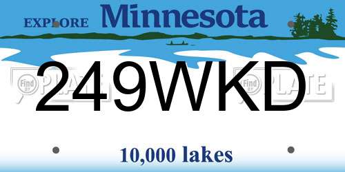 249WKD Minnesota License Plate