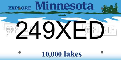 249XED Minnesota License Plate