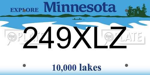 249XLZ Minnesota License Plate