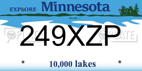 249XZP Minnesota License Plate