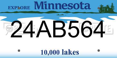 24AB564 Minnesota License Plate