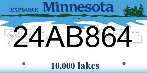24AB864 Minnesota License Plate