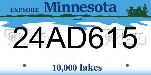 24AD615 Minnesota License Plate