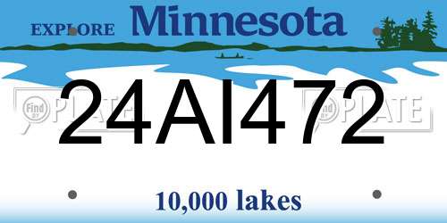 24AI472 Minnesota License Plate