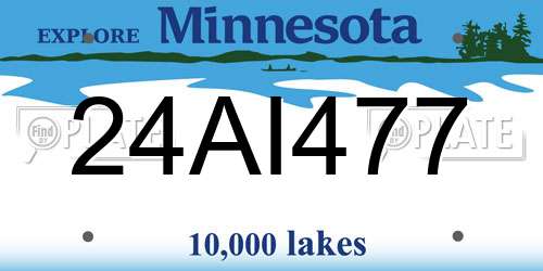 24AI477 Minnesota License Plate