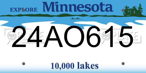 24AO615 Minnesota License Plate