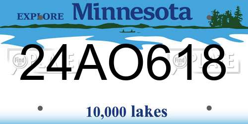 24AO618 Minnesota License Plate