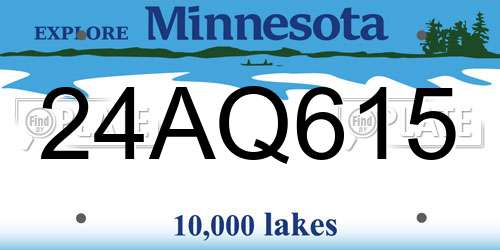 24AQ615 Minnesota License Plate