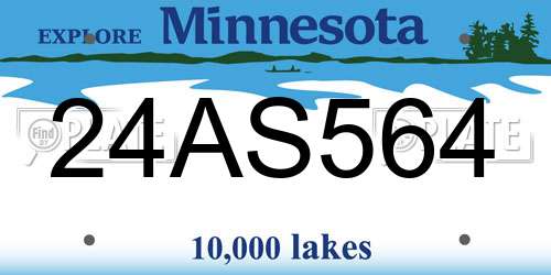 24AS564 Minnesota License Plate