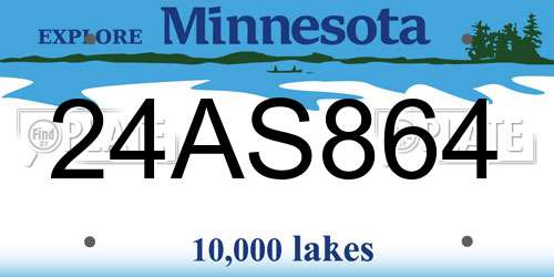24AS864 Minnesota License Plate