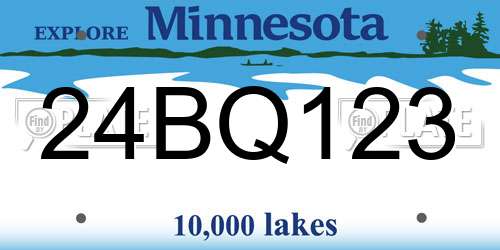 24BQ123 Minnesota License Plate