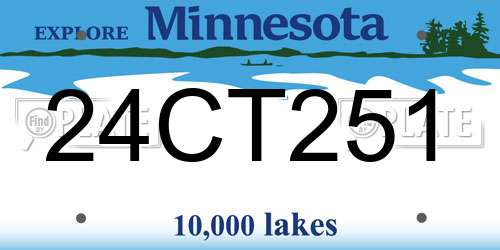 24CT251 Minnesota License Plate