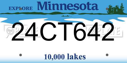 24CT642 Minnesota License Plate