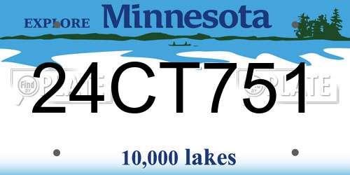 24CT751 Minnesota License Plate
