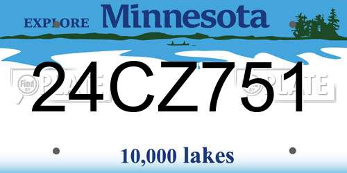 24CZ751 Minnesota License Plate