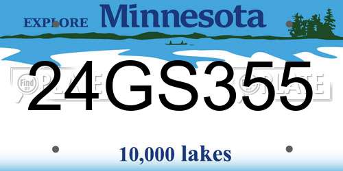 24GS355 Minnesota License Plate