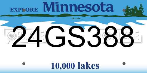 24GS388 Minnesota License Plate