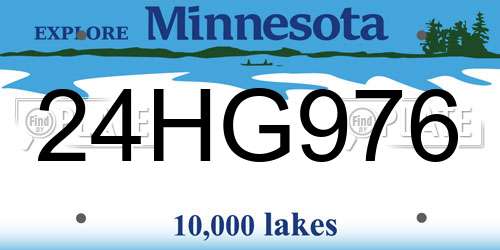 24HG976 Minnesota License Plate