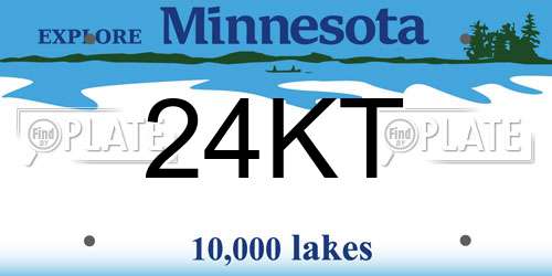 24KT Minnesota License Plate