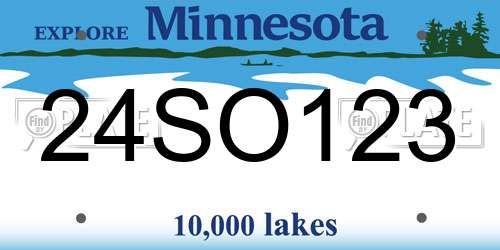 24SO123 Minnesota License Plate