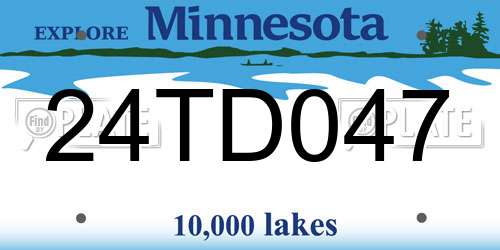 24TD047 Minnesota License Plate