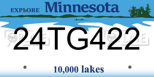24TG422 Minnesota License Plate