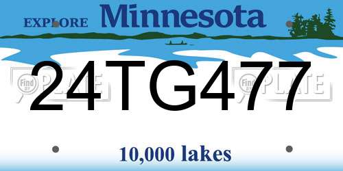 24TG477 Minnesota License Plate