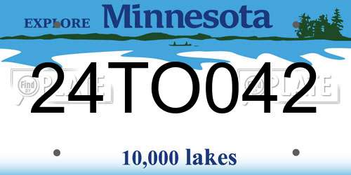 24TO042 Minnesota License Plate