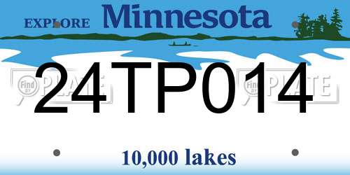 24TP014 Minnesota License Plate
