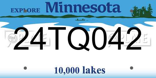 24TQ042 Minnesota License Plate