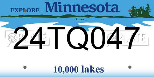 24TQ047 Minnesota License Plate