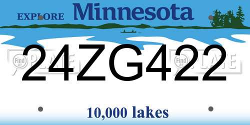 24ZG422 Minnesota License Plate